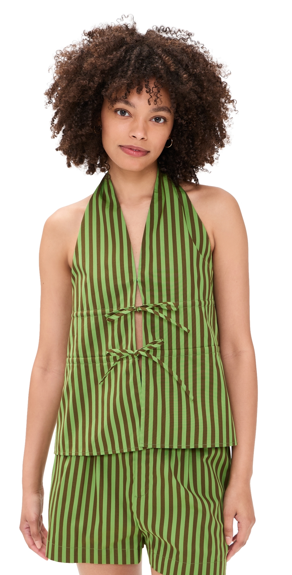 Amira Stripe Top Green Stripe