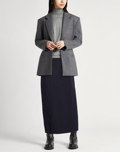Woman Maxi skirt Midnight blue Size 10 Cotton, Linen