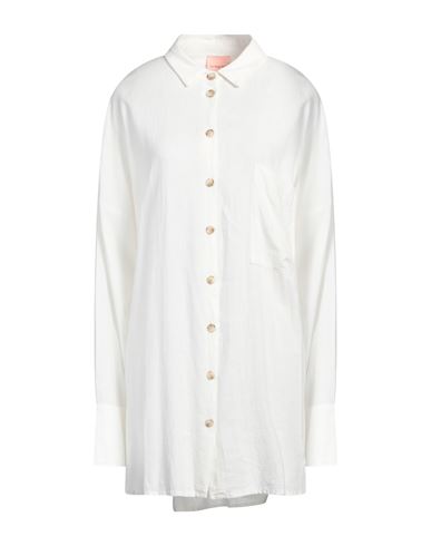 Woman Shirt White Size 10 Linen, Viscose