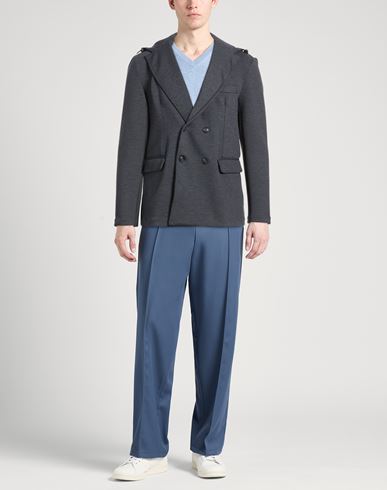 Man Jacket Navy Size 38 Polyester, Viscose, Elastane