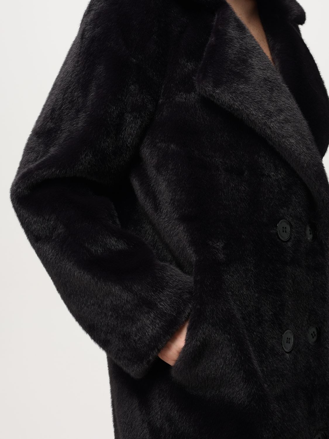 Faux-fur coat - Blue