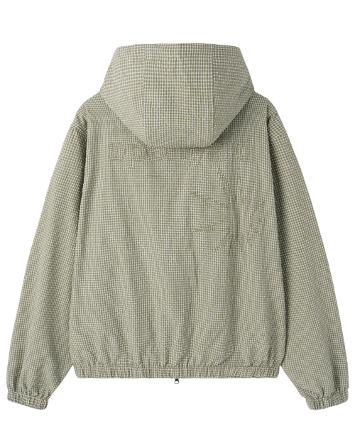 CRINKLE CHECK PATCH JACKET