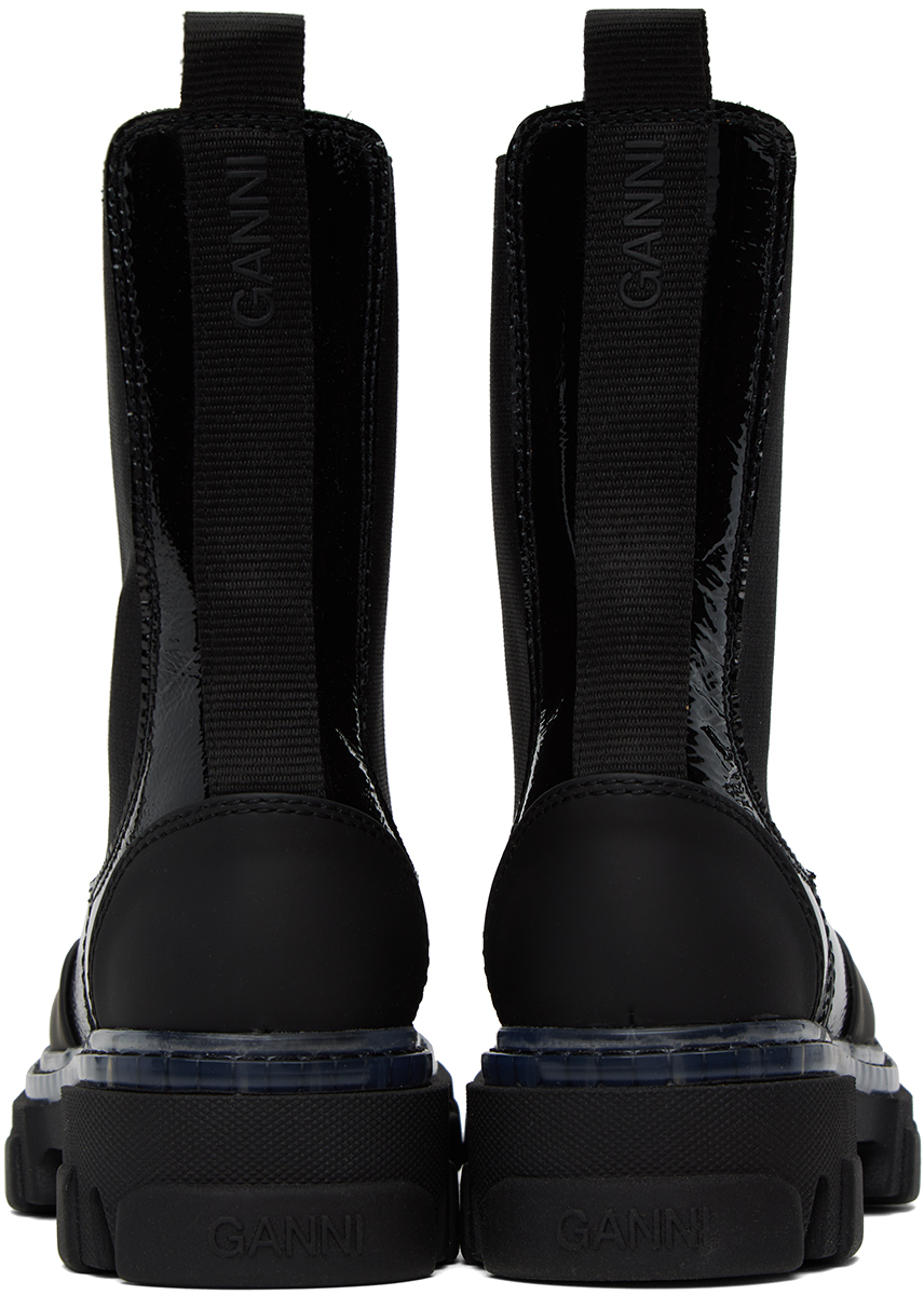 Black cleat chelsea boots