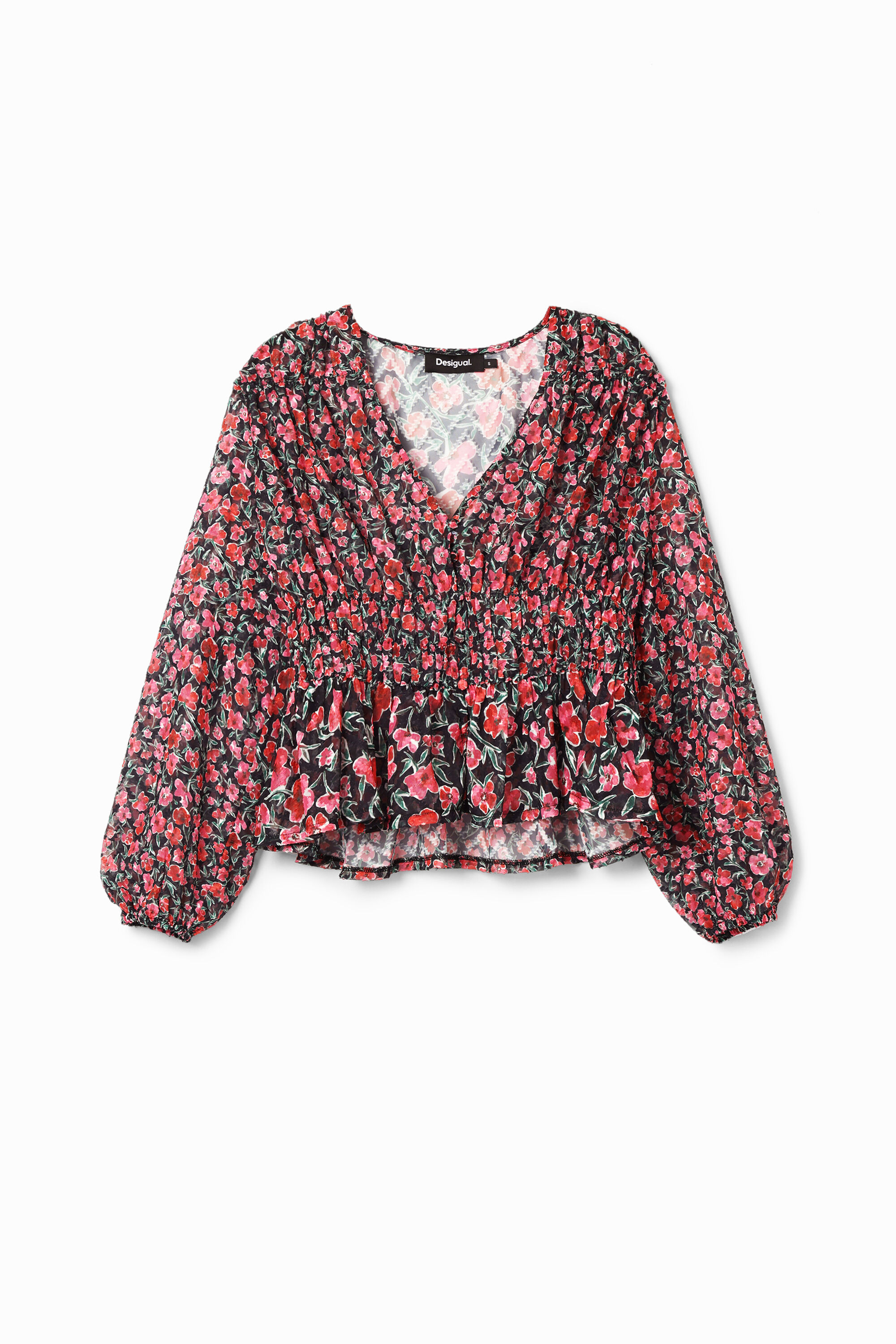 Floral plumetis blouse