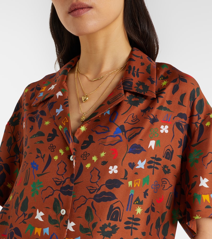 Prague printed silk twill shirt