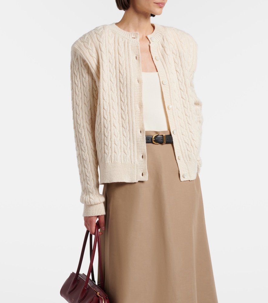 Róhe Cable-knit cotton and wool cardigan