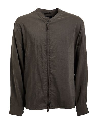 Man Shirt Military green Size 40 Silk, Polyamide