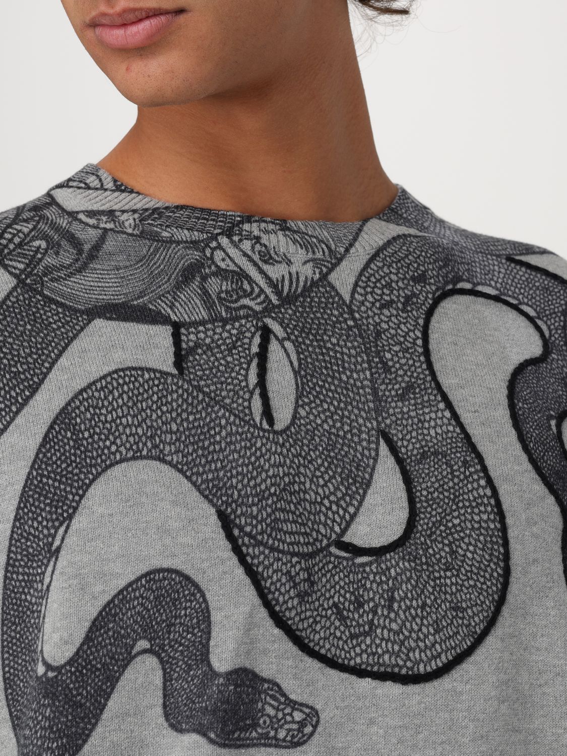 Snake-print sweater - Grey