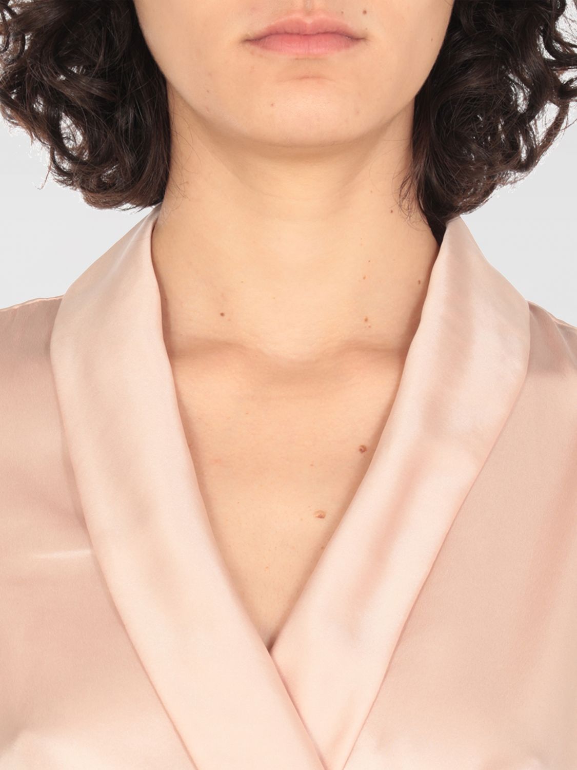 Wrap silk midi dress - Pink