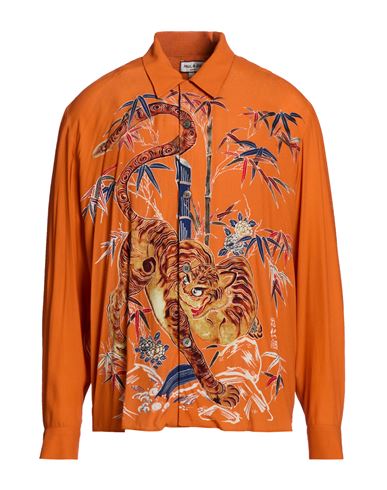 Man Shirt Orange Size M Viscose
