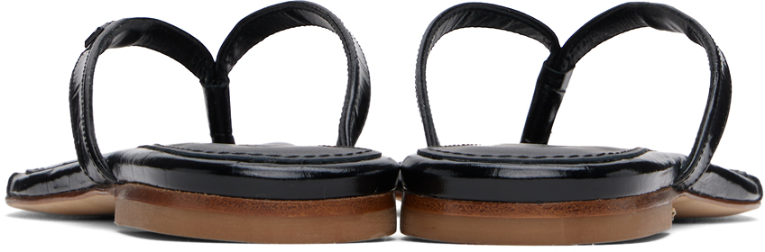 Coperni Black Croco Slanted Flip Flops