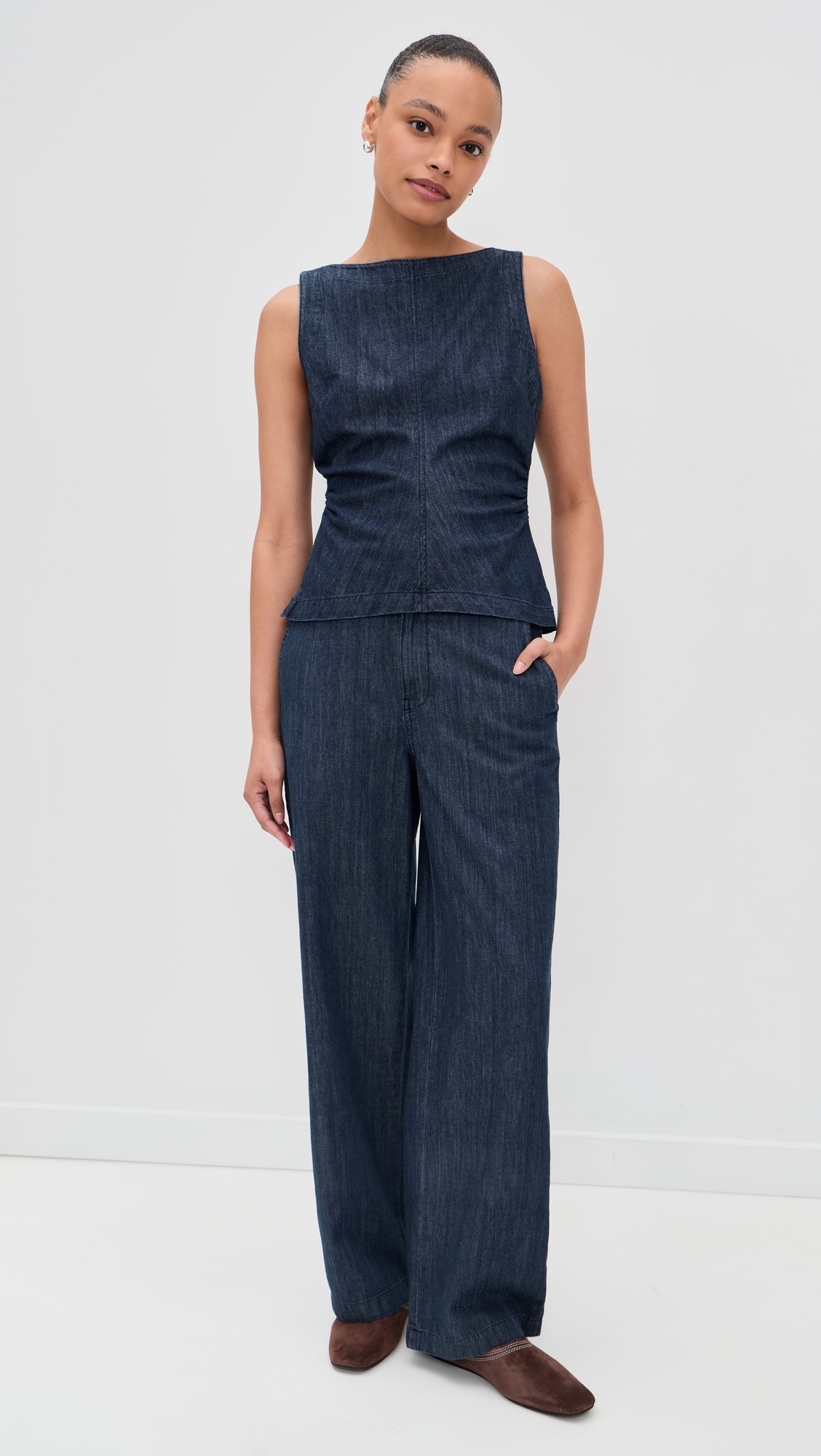 The Zoe Relaxed Straight Denim Pants Light Rinse