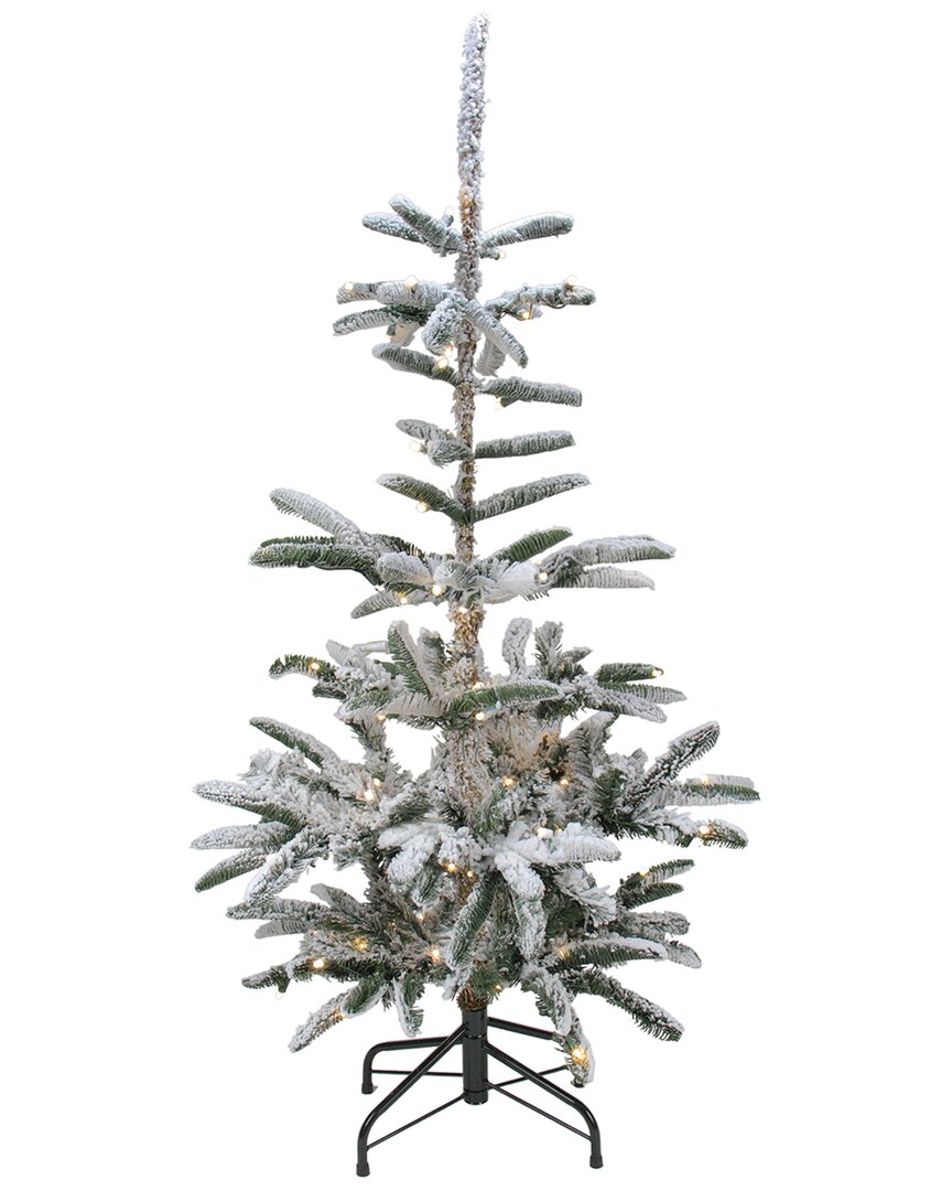 Northlight 9ft Pre-Lit Green Flocked Nordmann Fir Artificial Christmas Tree - Warm Clear LED Lights