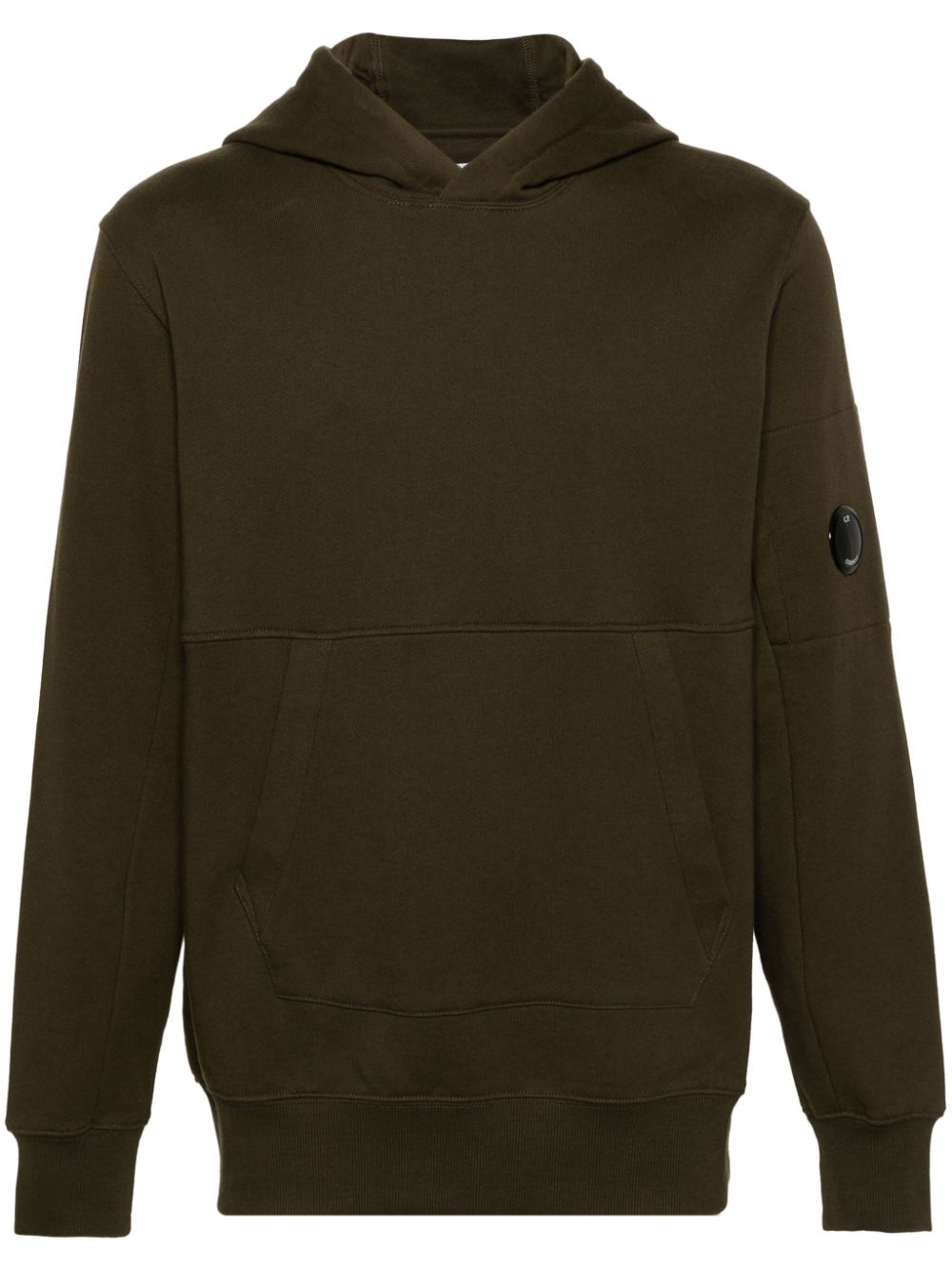 Diagonal Raised Lens-detail hoodie - Green