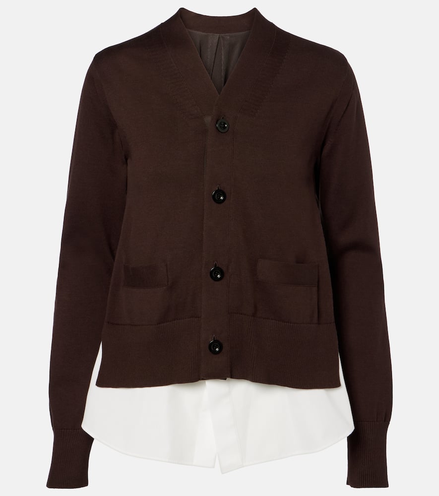 Layered cotton cardigan
