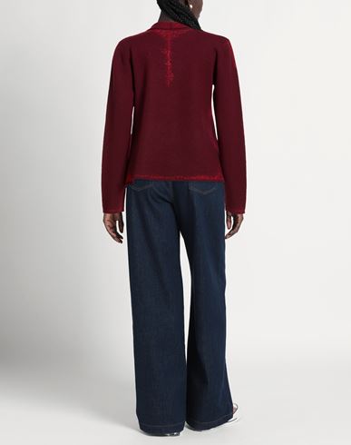 Woman Cardigan Burgundy Size 12 Virgin Wool, Viscose, Polyester