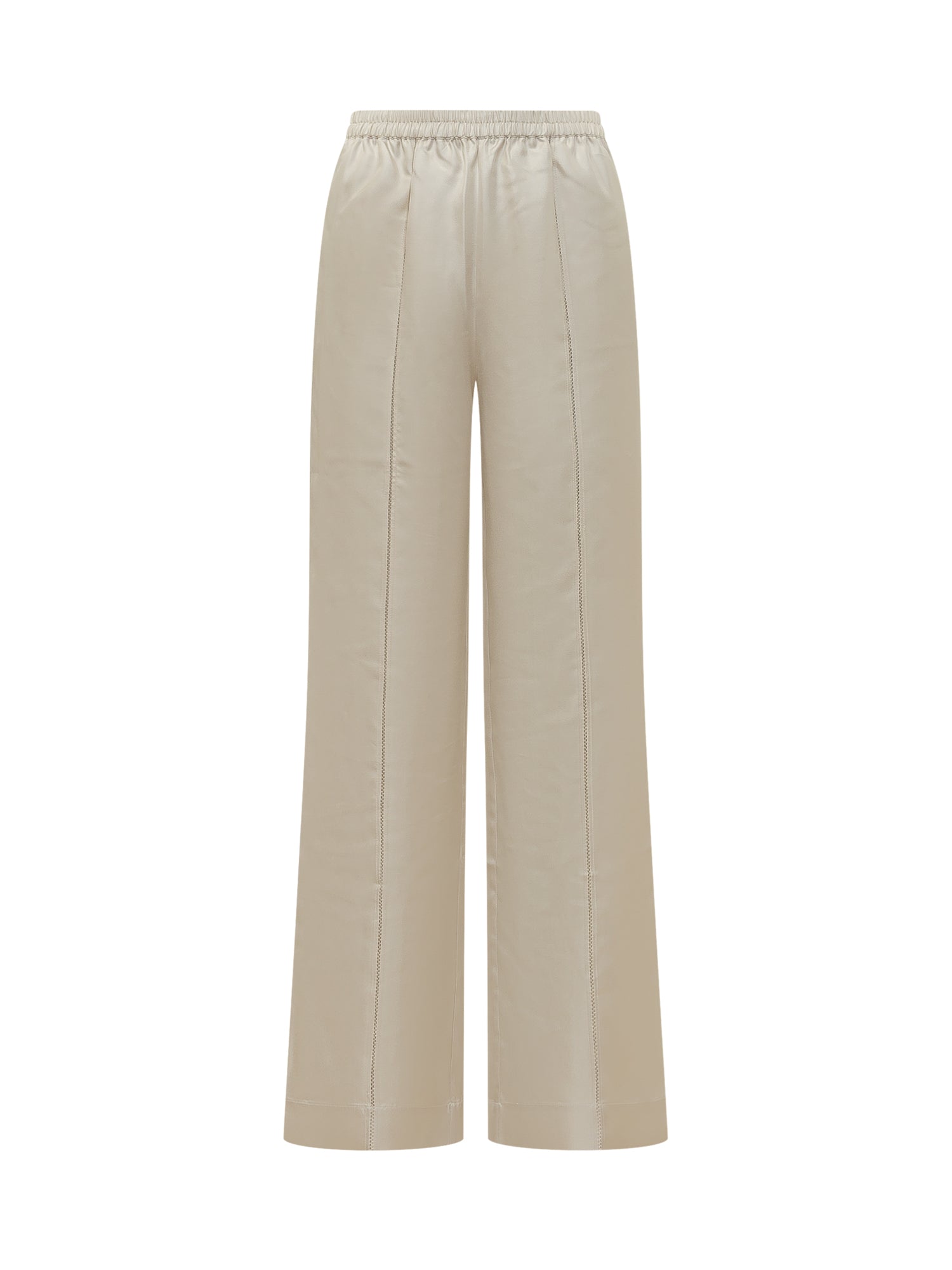 Elegant Silk Trousers with Stylish Waistband