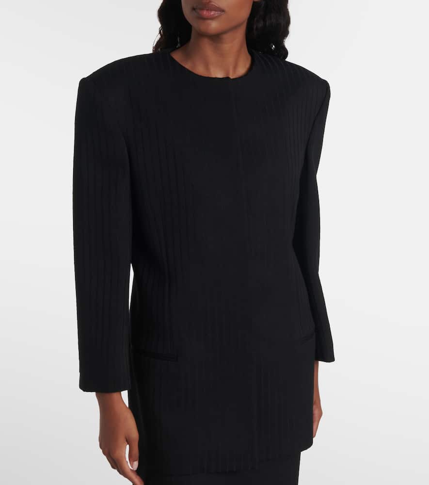 Ribbed-knit wool blazer