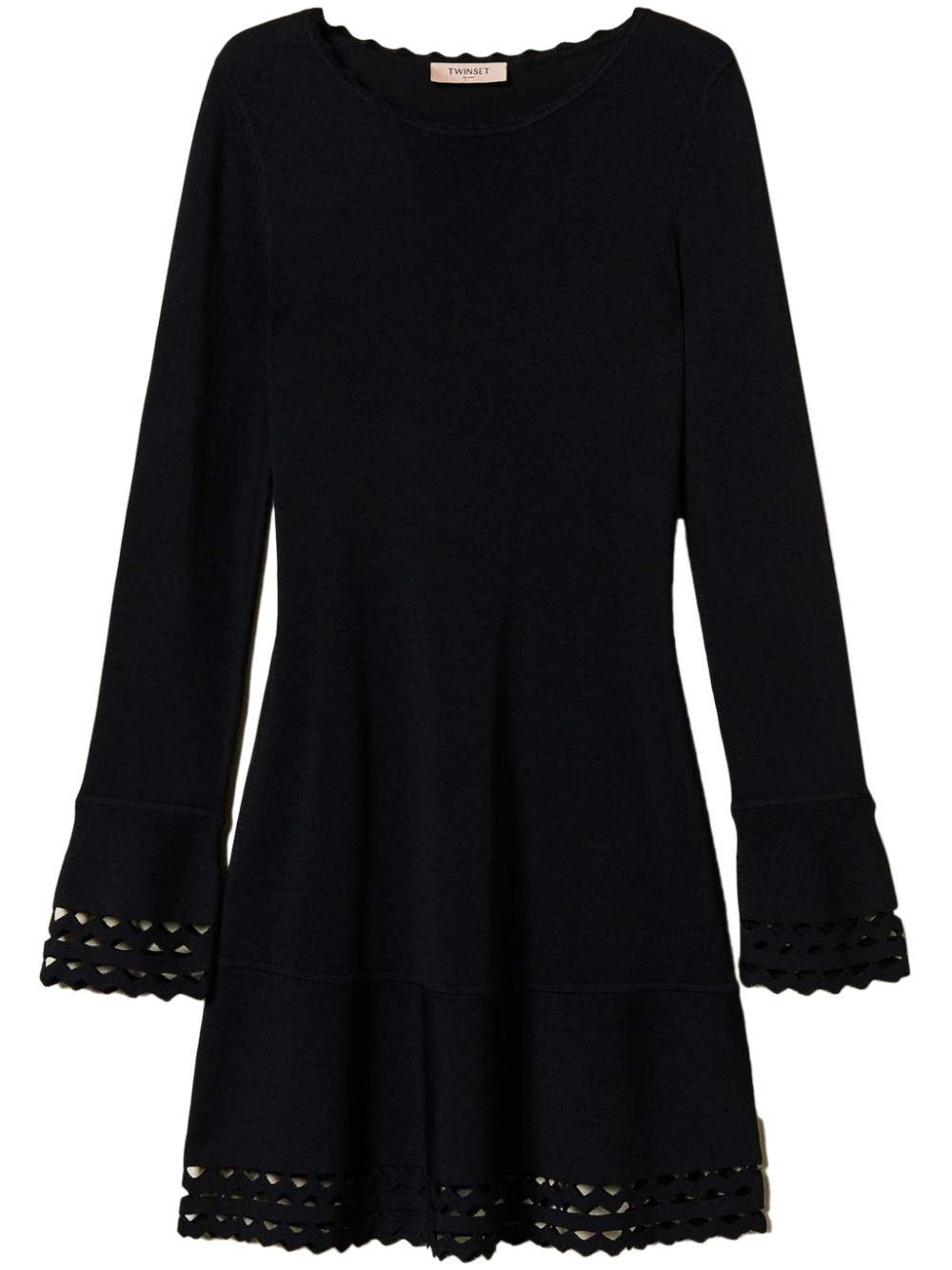 Scallop-trim dress - Black