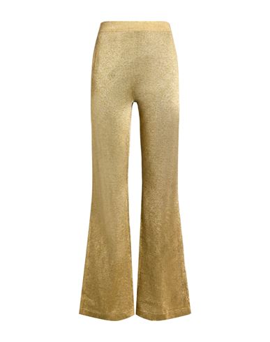 Woman Pants Platinum Size 10 Viscose, Metallic fiber