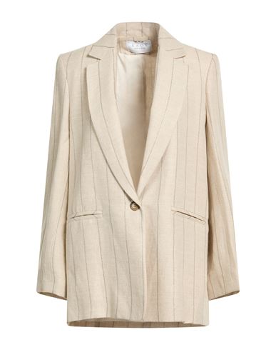 Woman Blazer Beige Size 4 Linen, Viscose, Metallic fiber