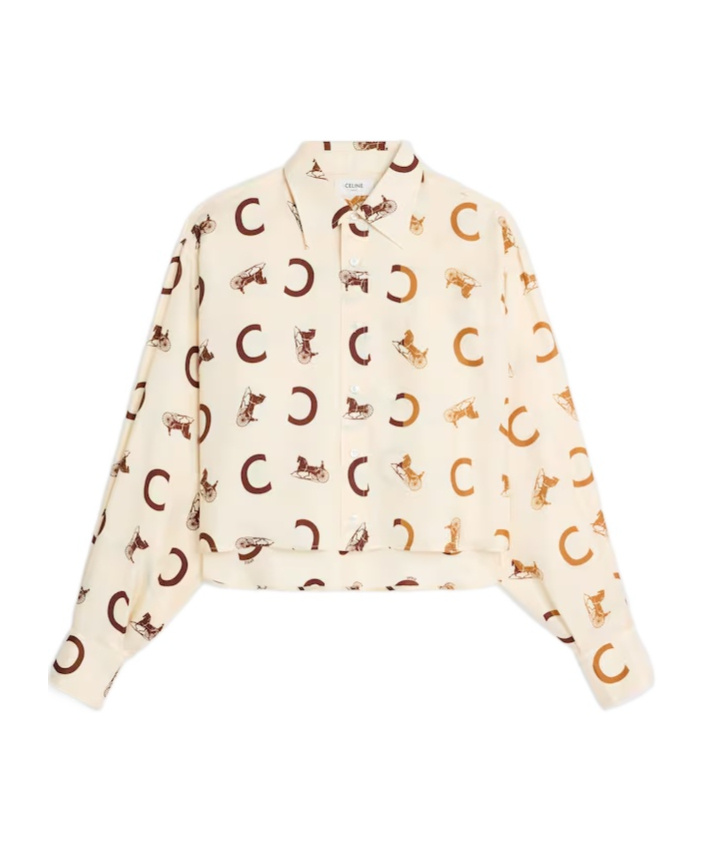 Cropped shirt IN silk twill