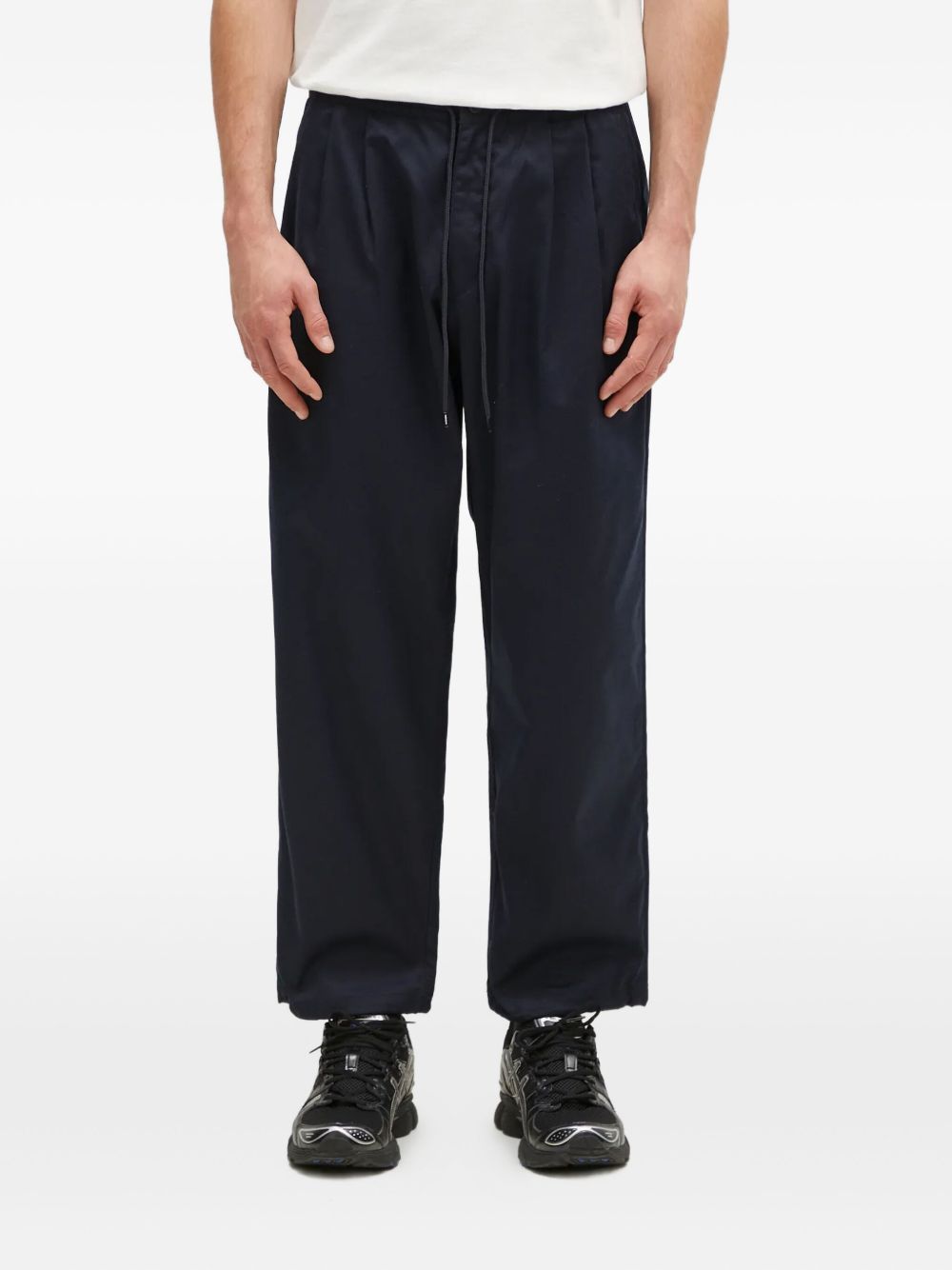 Pleated drawstring trousers - Blue