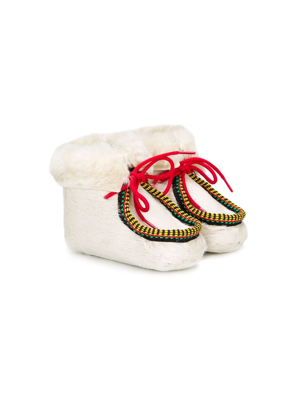 Pèpè lace-up shearling booties - White