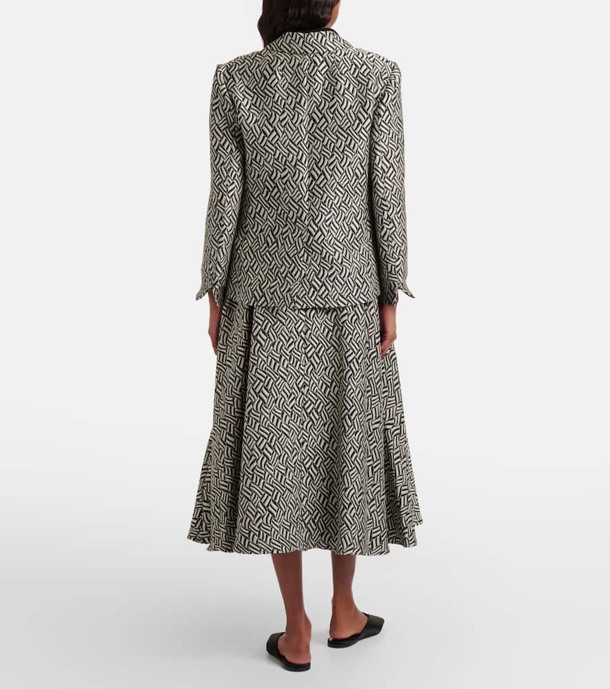 Perle cotton-blend jacquard midi skirt