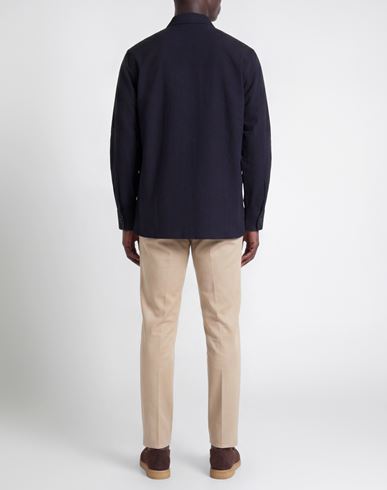 Man Jacket Navy Size L Cotton, Elastane