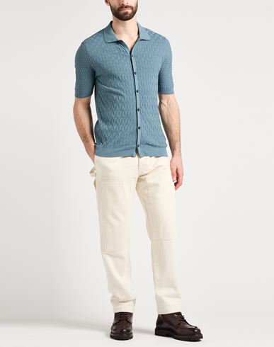 Heritage Man Cardigan Slate blue Size 40 Cotton