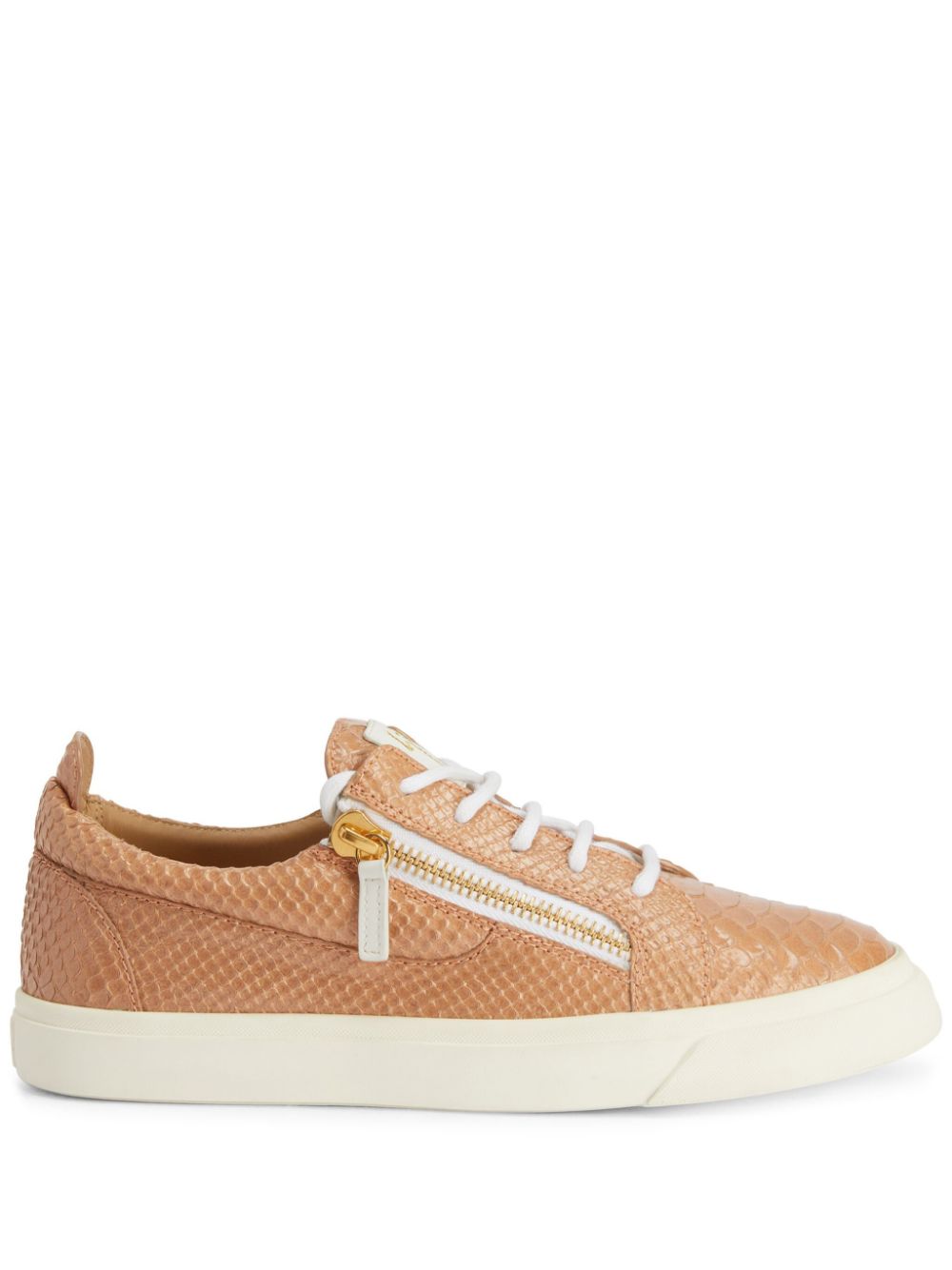 Gail snakeskin-effect leather sneakers - Orange