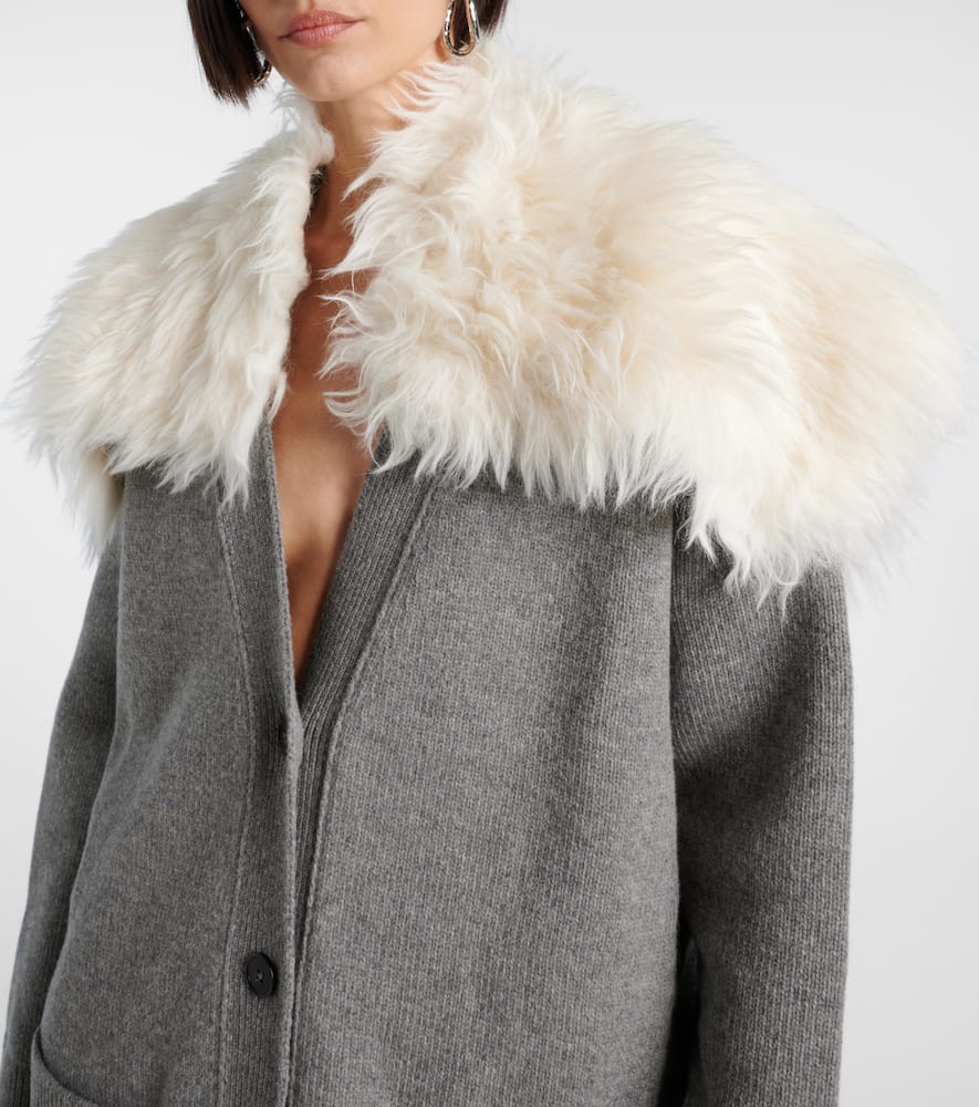 Wool, cotton, and cashmere-blend cardigan