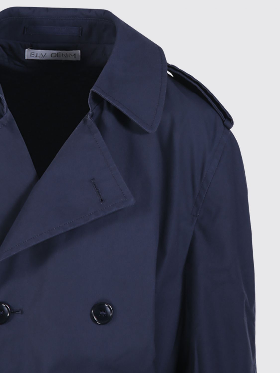 E. L.V. DENIM Coat Woman color Blue