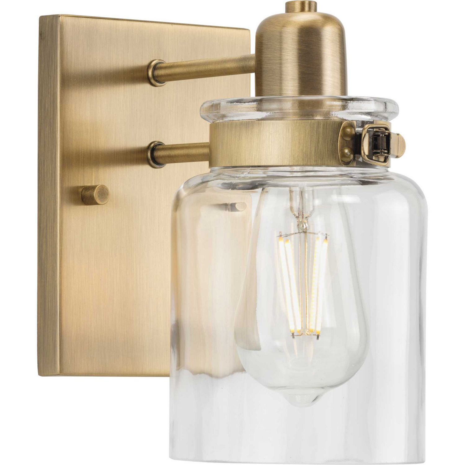 Vintage Brass One Light Bath Bracket from the Calhoun Collection