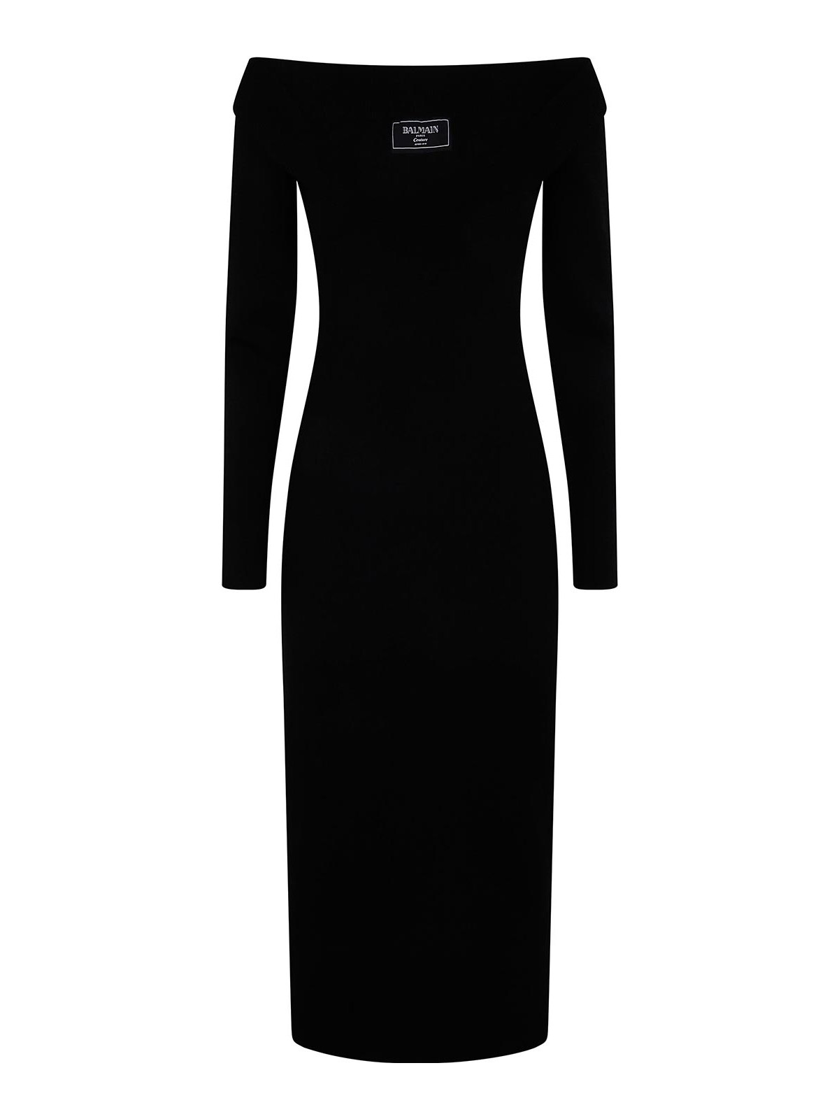 Ls Double Collar Knit Zipped Midi Dress