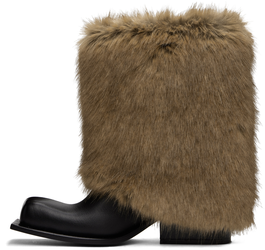 FIDAN NOVRUZOVA Black & Brown Havva Chunky Trouser Boots