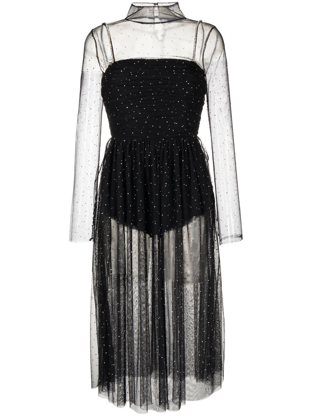 Alyssa sheer midi dress - Black