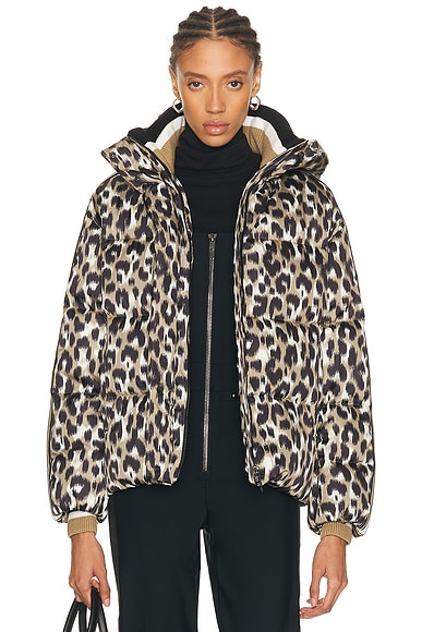 Fusalp Ada Leopard Jacket in Leopard Flou Savane - Tan. 38 also