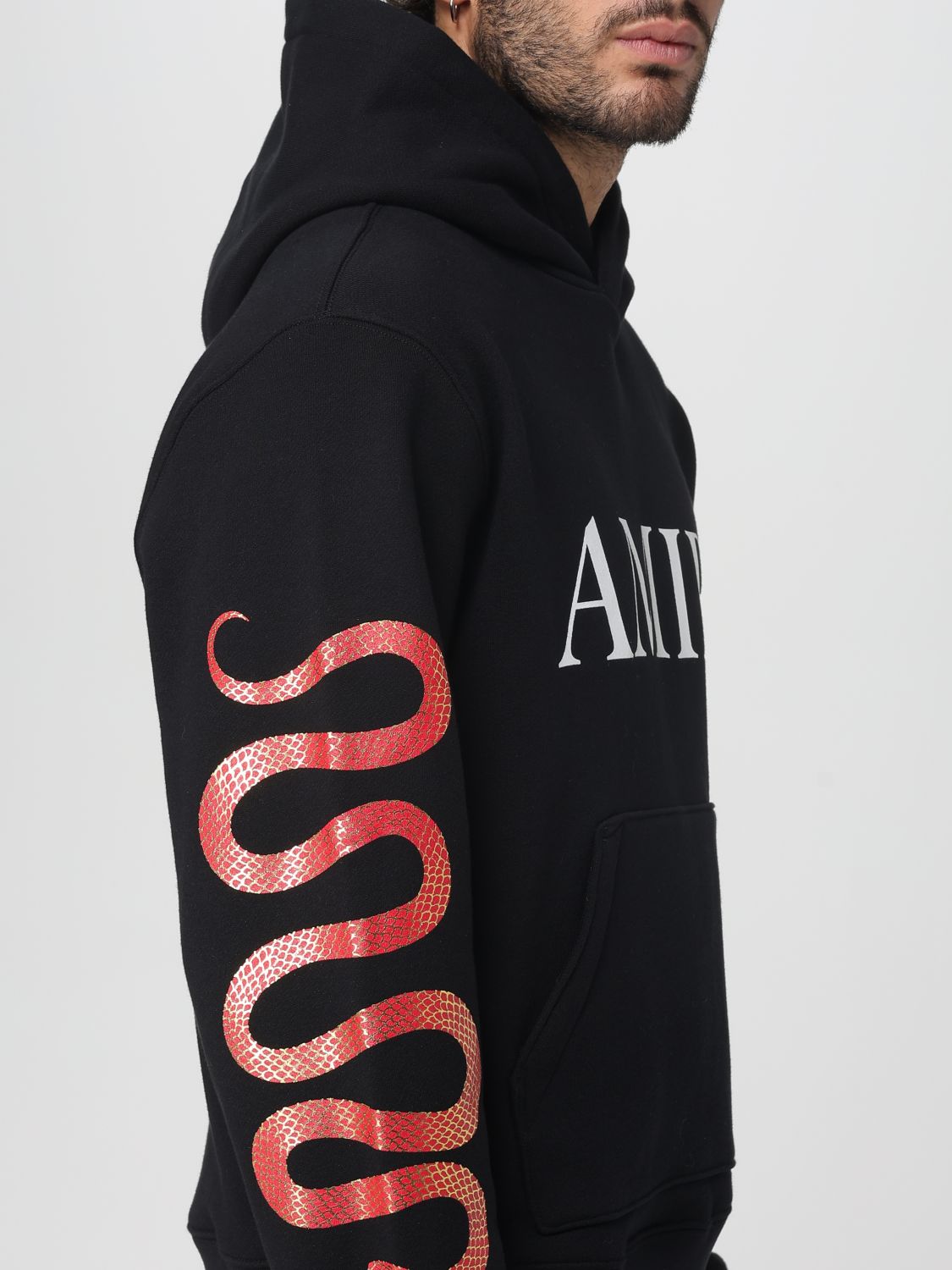 Snake-print hoodie - Black