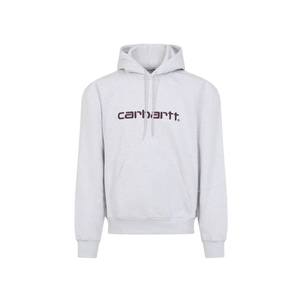 Grey Logo Print Hoodie