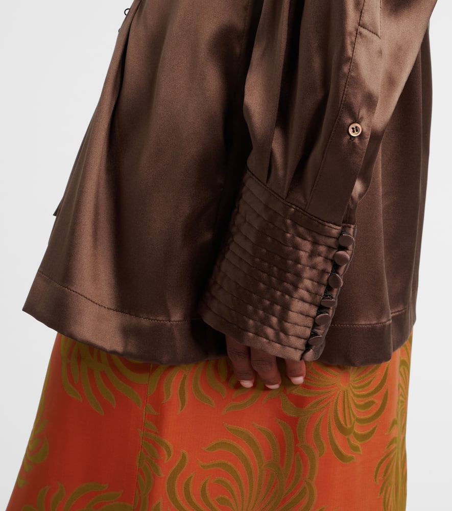 Draped silk-blend shirt
