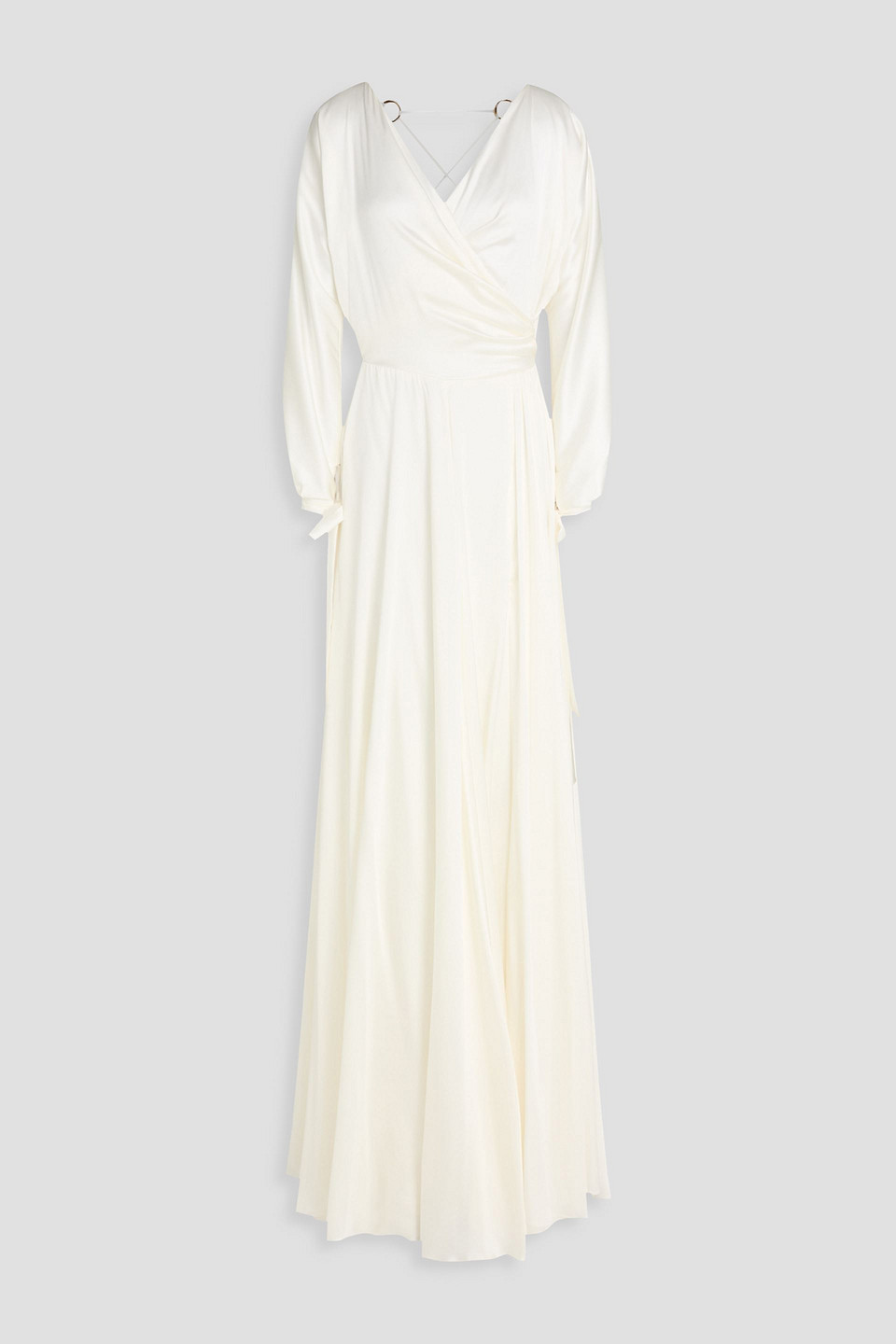 Wrap-effect satin gown - White - IT 42
