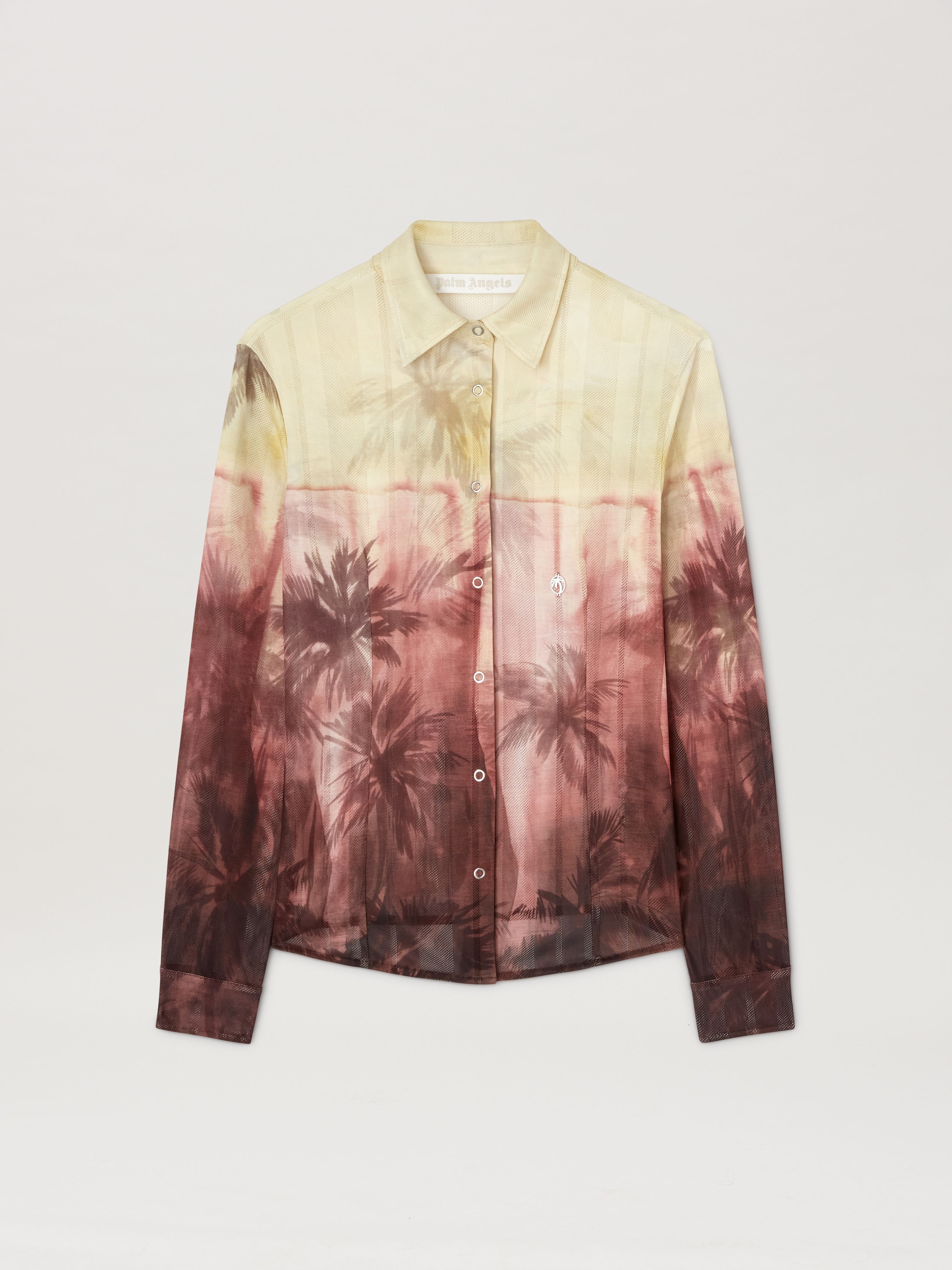 Sunset Palms Mesh Shirt Woman  Orange
