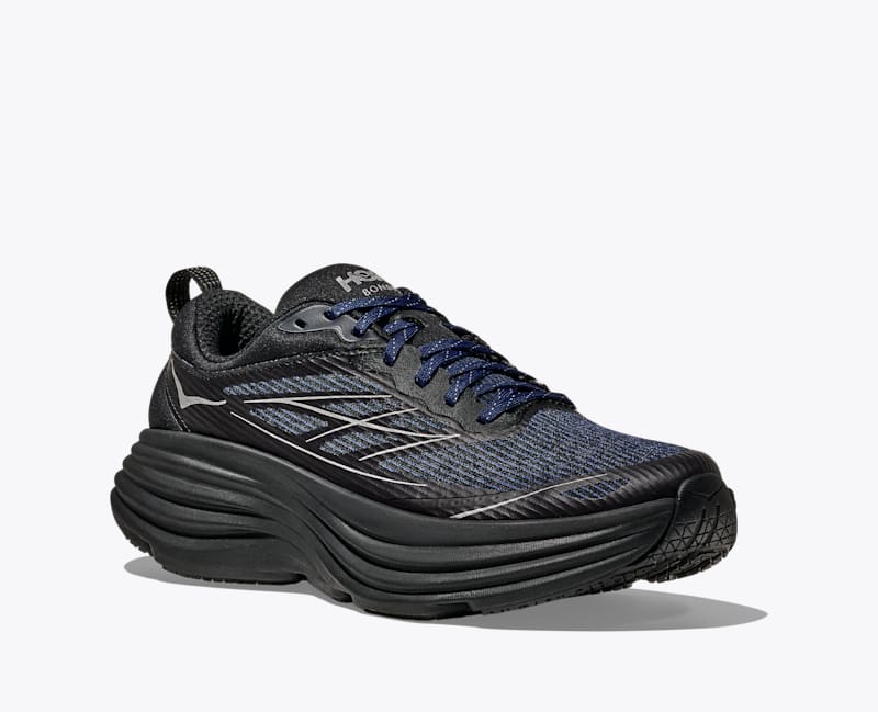HOKA Stealth/Tech Bondi 8 Caged Shoes in Midnight Blue/Black