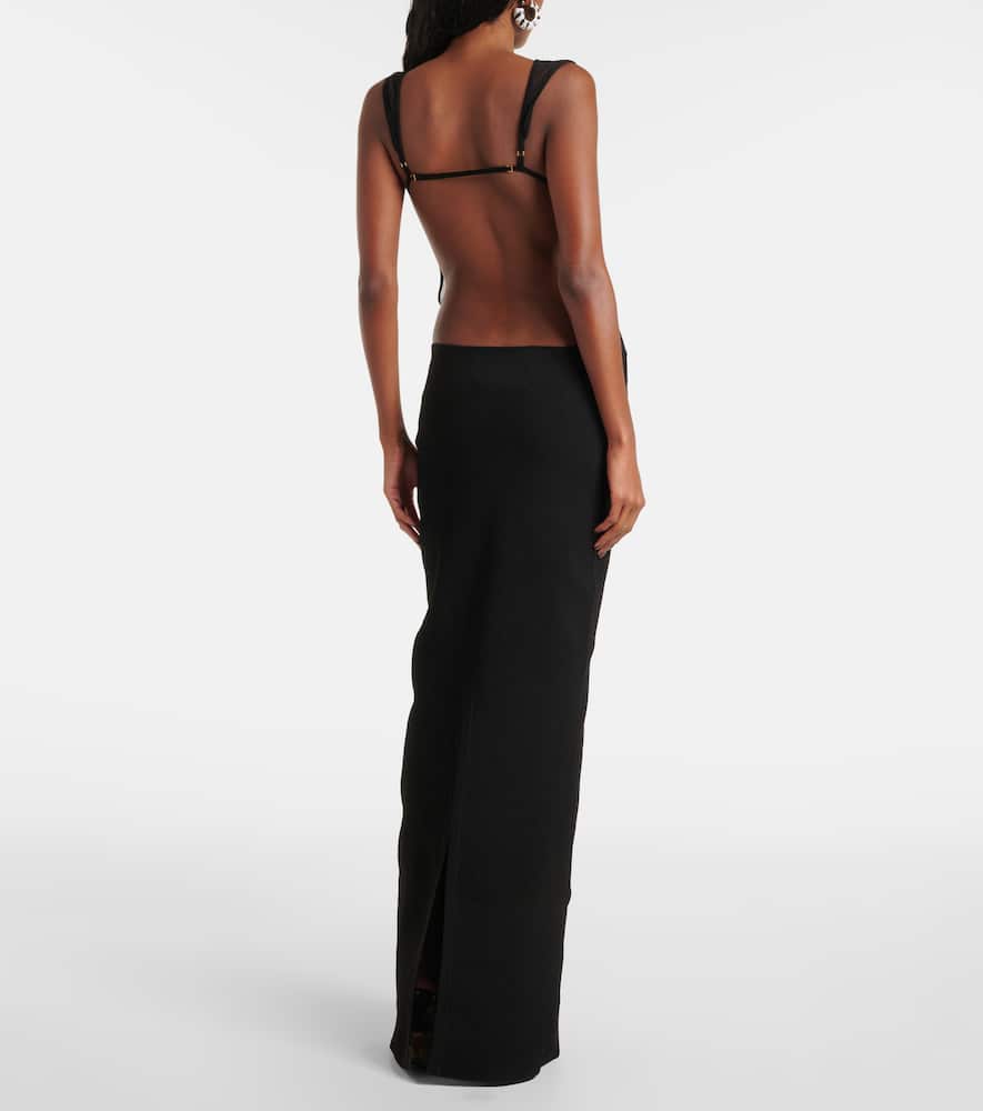 Platano sheer jersey maxi dress