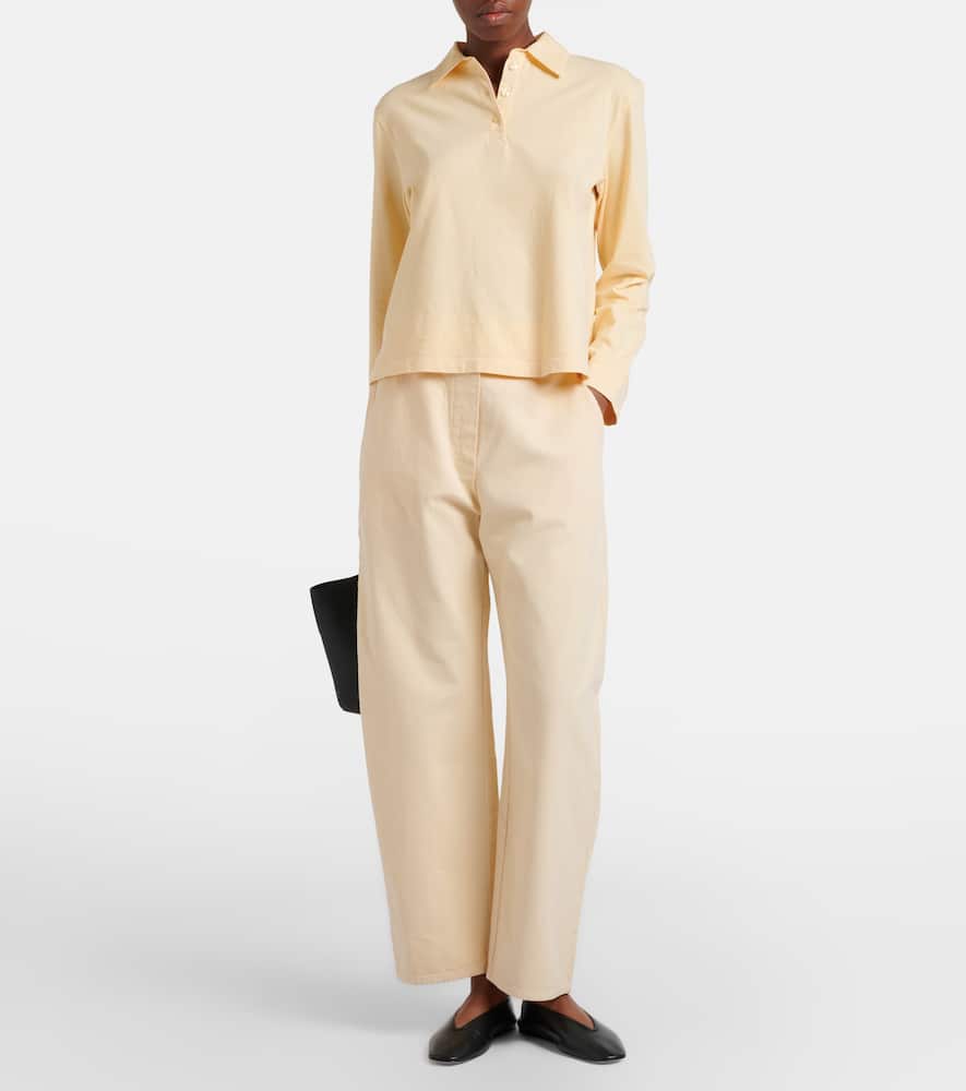 Chloe cotton barrel-leg pants