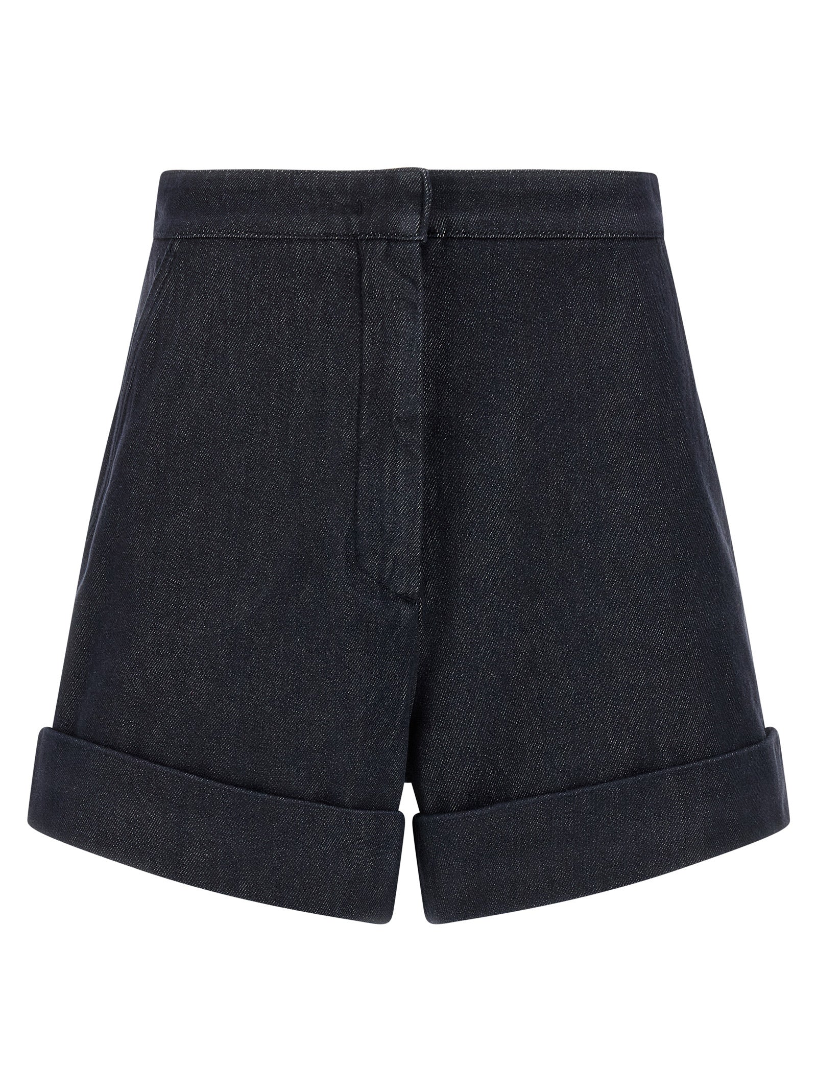 Cotton Yarn-Dyed Bermuda Shorts — Blue