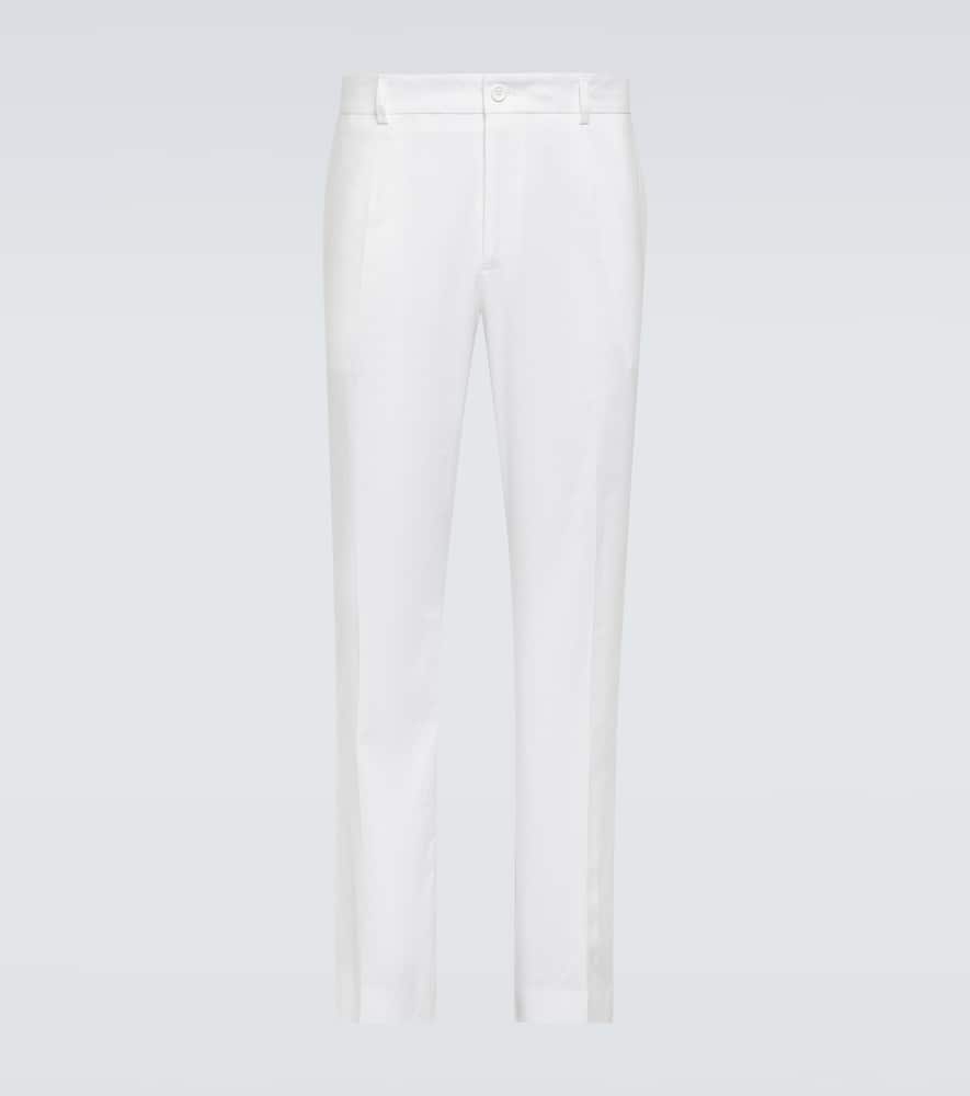 Linen-blend straight pants