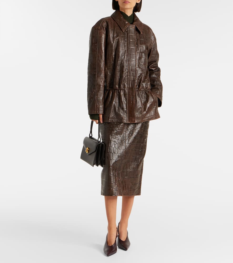 Norcutt croc-effect leather jacket